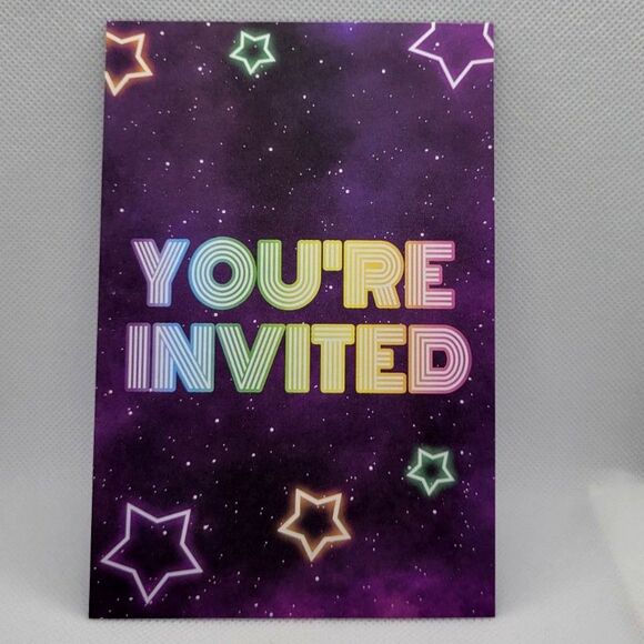 40x 5th Birthday Party Invitations -Retro Roller Skate, Stars, You're Invited - Picture 2 of 3